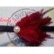 headband baby red feather