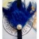 headband blue feather