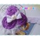 bandana bayi purple feathery rose