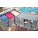 Fiber Clothes Storage Bamboo Chrocoal AntiBacterial / cloth organizer 3 ruang grey