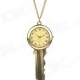 Key Style Alloy Chain Analog Quartz Pocket Watch
