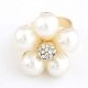 Korean sweet fashion flower decorated with imitate pearl rings