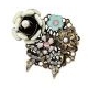 Korean retro fashion bow tie decorated with rhinestones ring