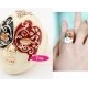 Korean exquisite fashion decorated with rhinestones mask ring